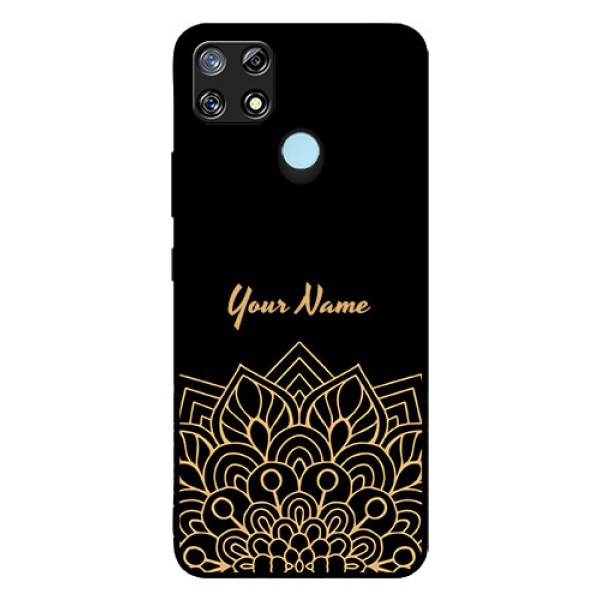 Narzo 30A Custom Glass Phone Case - Golden mandala Design Narzo 30A Custom Glass Phone Case - Golden mandala Design