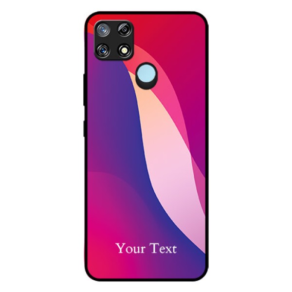 Narzo 30A Personalized Glass Phone Case - Digital abstract Overlap Design