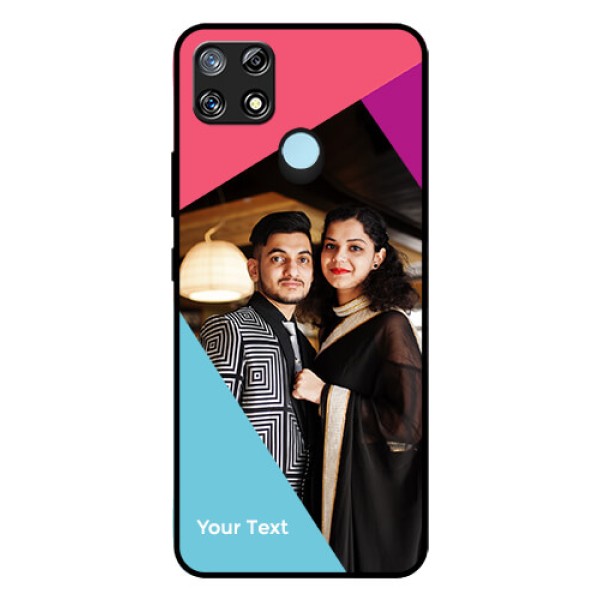 Narzo 30A Custom Glass Mobile Case - Stacked Triple colour Design Narzo 30A Custom Glass Mobile Case - Stacked Triple colour Design