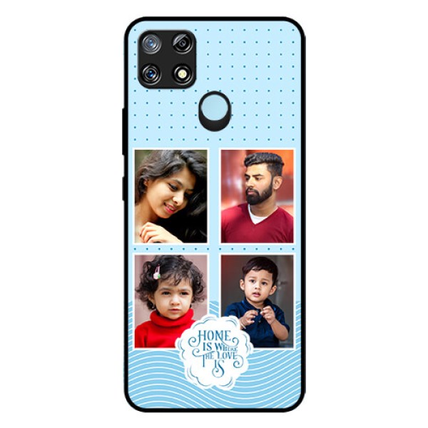 Narzo 30A Custom Glass Phone Case - Cute love quote with 4 pic upload Design Narzo 30A Custom Glass Phone Case - Cute love quote with 4 pic upload Design