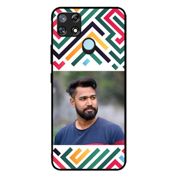 Narzo 30A Personalized Glass Phone Case - Colorful Maze Pattern Design Narzo 30A Personalized Glass Phone Case - Colorful Maze Pattern Design