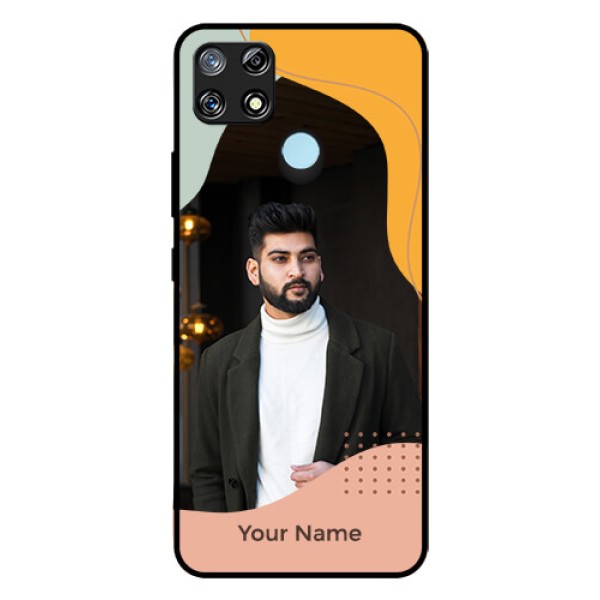 Narzo 30A Personalized Glass Phone Case - Tri-coloured overlay design Narzo 30A Personalized Glass Phone Case - Tri-coloured overlay design