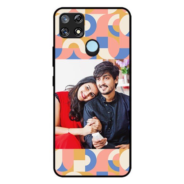 Narzo 30A Photo Printing on Glass Case - Semi-circle Maze Pattern Design Narzo 30A Photo Printing on Glass Case - Semi-circle Maze Pattern Design