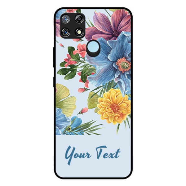 Narzo 30A Custom Glass Mobile Case - Stunning Watercolored Flowers Painting Design