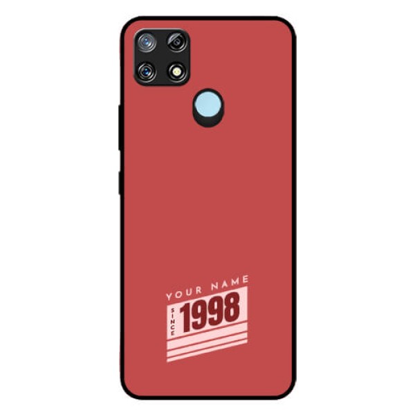 Narzo 30A Custom Glass Phone Case - Red custom year of birth Design