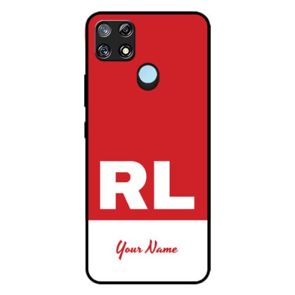 Narzo 30A Personalized Glass Phone Case - dual tone custom text Design