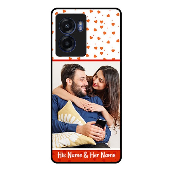 Realme Narzo 50 5G Custom Glass Phone Case - Orange Love Symbol Design