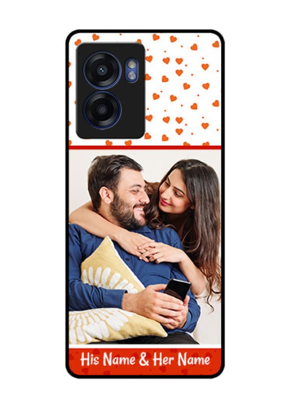 Realme Narzo 50 5G Custom Glass Phone Case - Orange Love Symbol Design