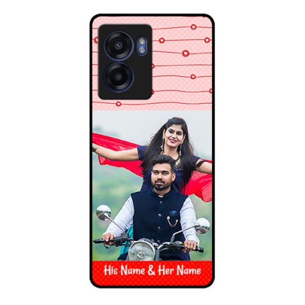 Realme Narzo 50 5G Personalized Glass Phone Case - Red Pattern Case Design Realme Narzo 50 5G Personalized Glass Phone Case - Red Pattern Case Design