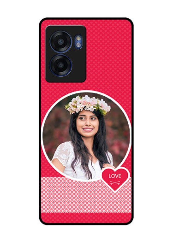 Realme Narzo 50 5G Personalised Glass Phone Case - Pink Pattern Design