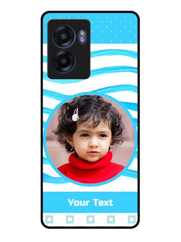 Custom Realme Narzo 50 5G Custom Glass Phone Case - Simple Blue Case Design