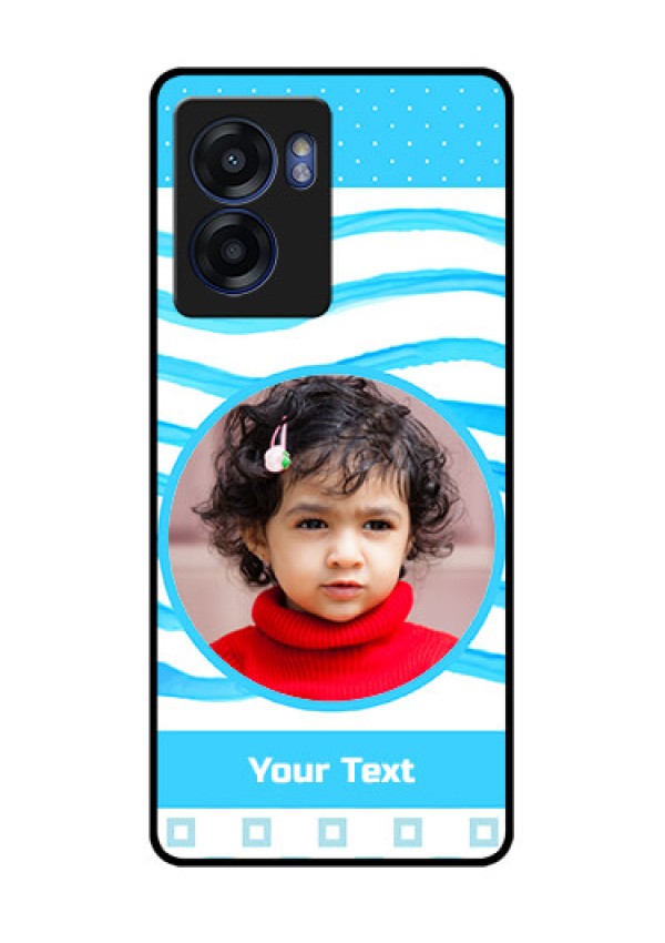 Realme Narzo 50 5G Custom Glass Phone Case - Simple Blue Case Design