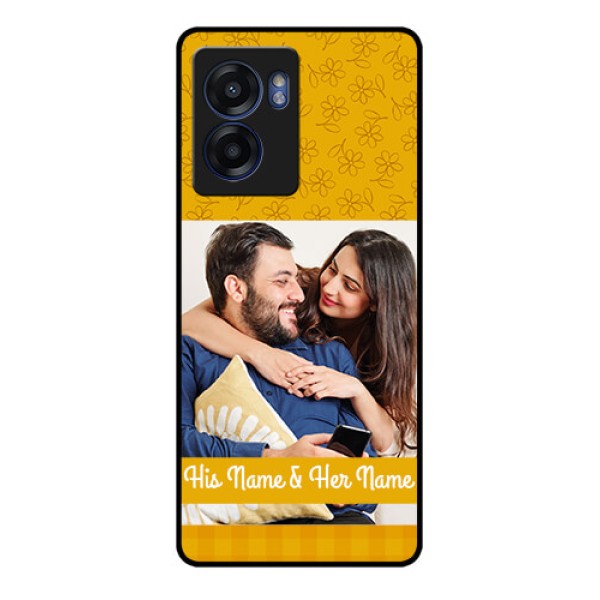 Realme Narzo 50 5G Custom Glass Mobile Case - Yellow Floral Design