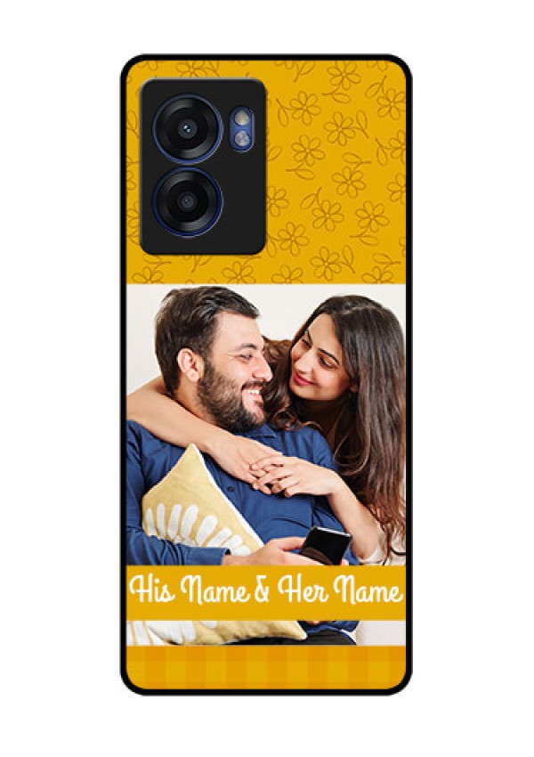 Realme Narzo 50 5G Custom Glass Mobile Case - Yellow Floral Design