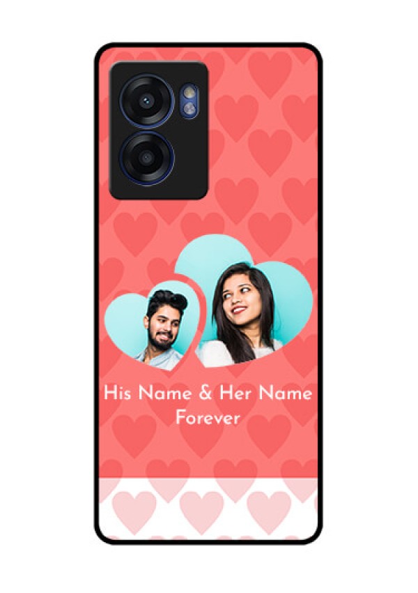 Realme Narzo 50 5G Personalized Glass Phone Case - Couple Pic Upload Design