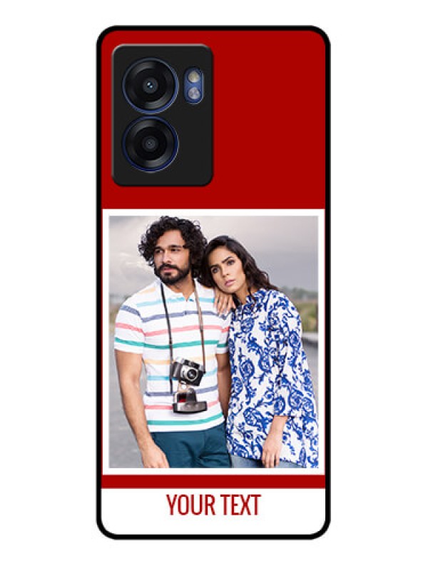 Custom Realme Narzo 50 5G Personalized Glass Phone Case - Simple Red Color Design