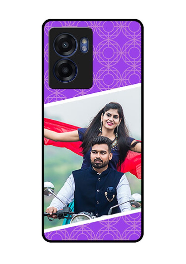 Realme Narzo 50 5G Custom Glass Phone Case - Violet Pattern Design