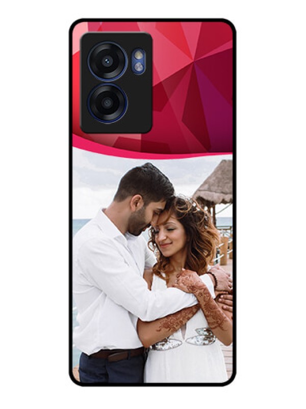 Custom Realme Narzo 50 5G Custom Glass Mobile Case - Red Abstract Design