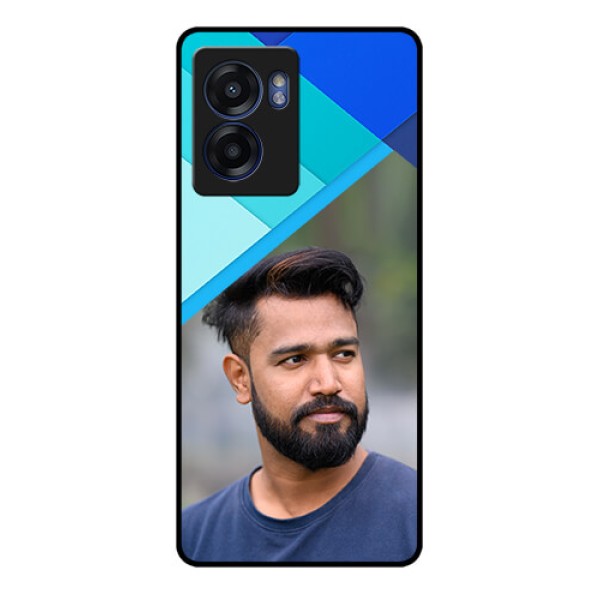 Realme Narzo 50 5G Custom Glass Phone Case - Blue Pattern Design
