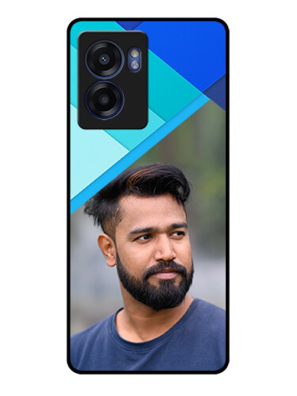 Custom Realme Narzo 50 5G Custom Glass Phone Case - Blue Pattern Design