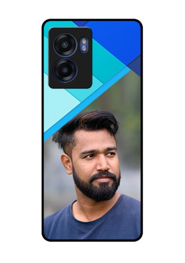 Realme Narzo 50 5G Custom Glass Phone Case - Blue Pattern Design
