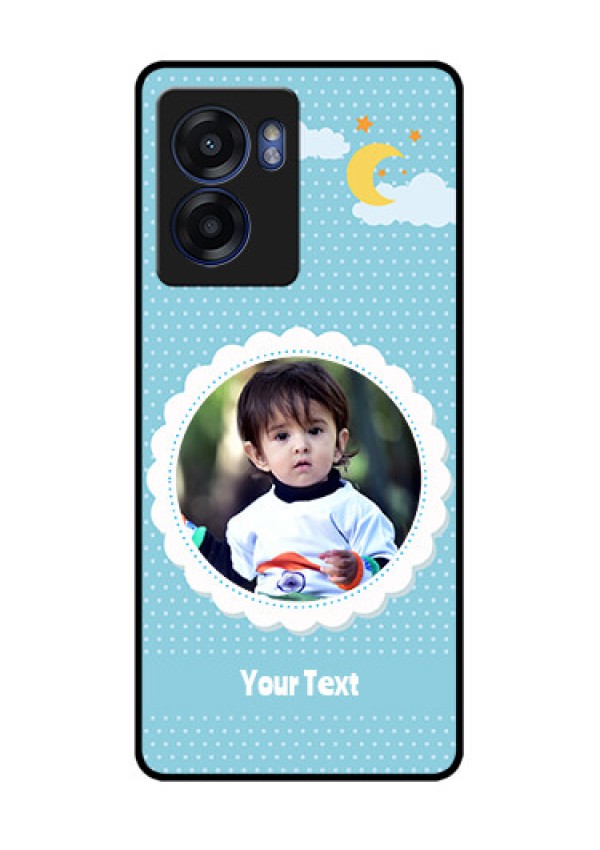 Realme Narzo 50 5G Personalised Glass Phone Case - Violet Pattern Design