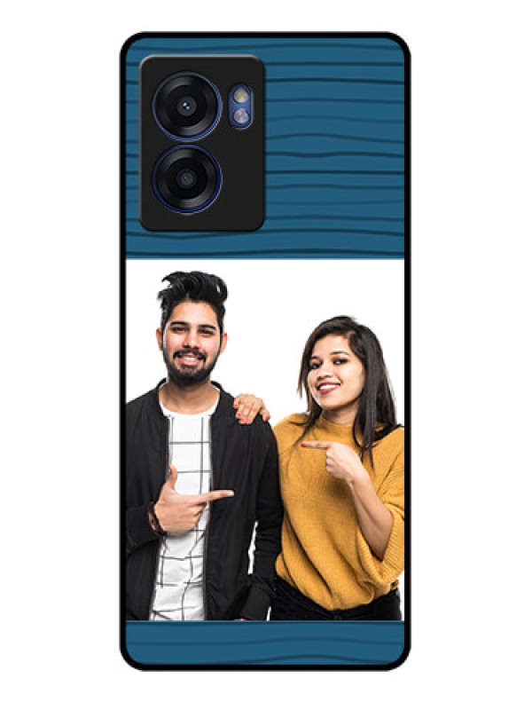 Custom Realme Narzo 50 5G Custom Glass Phone Case - Blue Pattern Cover Design