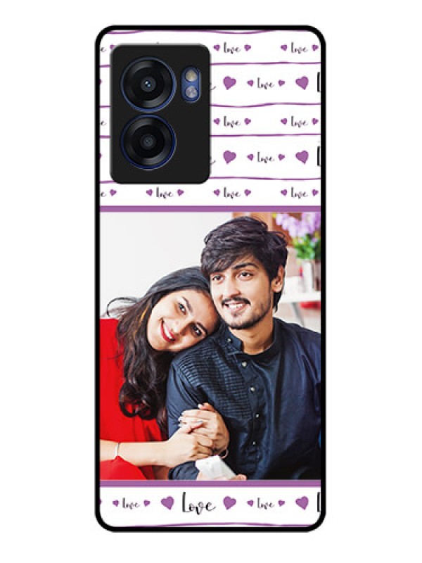 Custom Realme Narzo 50 5G Custom Glass Mobile Case - Couples Heart Design