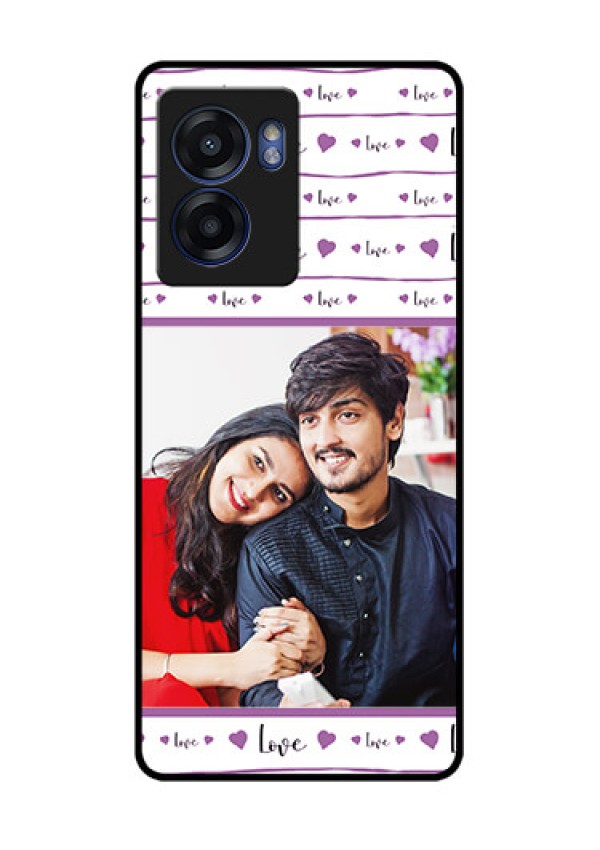 Realme Narzo 50 5G Custom Glass Mobile Case - Couples Heart Design
