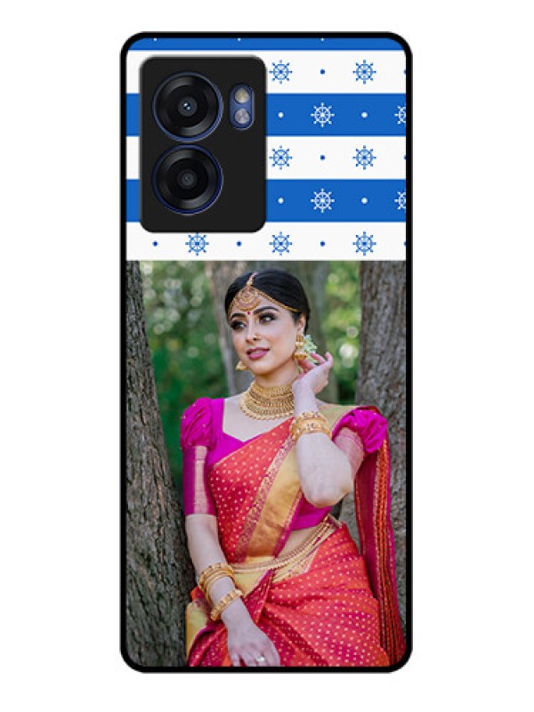 Custom Realme Narzo 50 5G Photo Printing on Glass Case - Snow Pattern Design