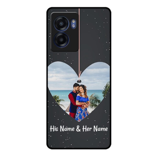 Realme Narzo 50 5G Custom Glass Phone Case - Hanging Heart Design