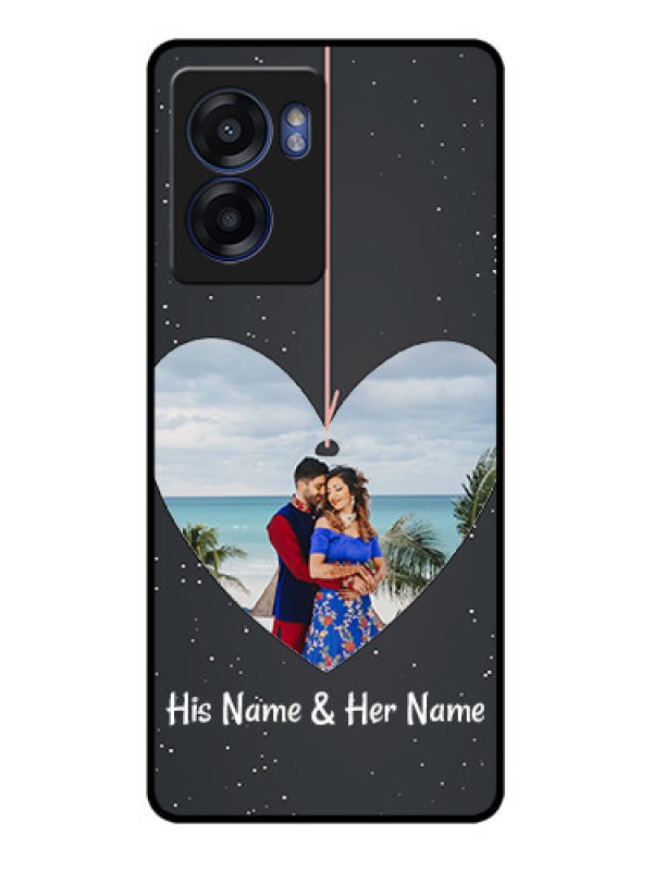 Custom Realme Narzo 50 5G Custom Glass Phone Case - Hanging Heart Design