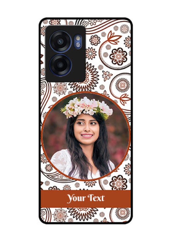 Realme Narzo 50 5G Custom Glass Mobile Case - Abstract Flower Design