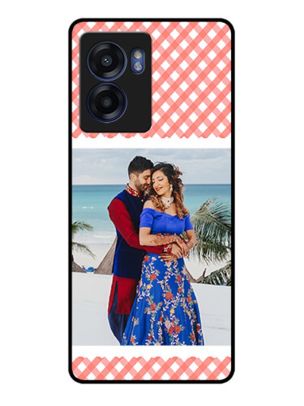 Custom Realme Narzo 50 5G Personalized Glass Phone Case - Pink Pattern Design