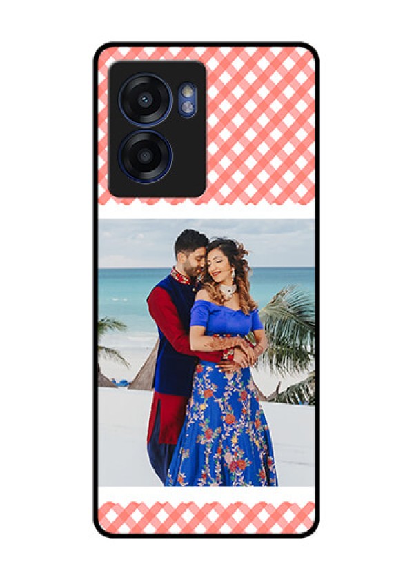 Realme Narzo 50 5G Personalized Glass Phone Case - Pink Pattern Design