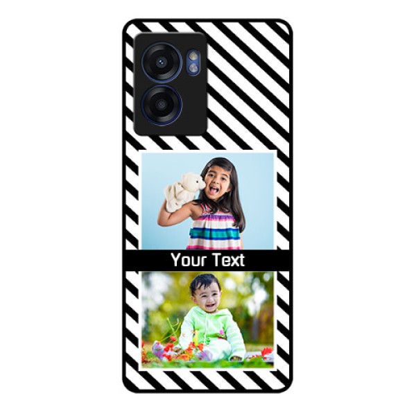 Realme Narzo 50 5G Photo Printing on Glass Case - Black And White Stripes Design Realme Narzo 50 5G Photo Printing on Glass Case - Black And White Stripes Design