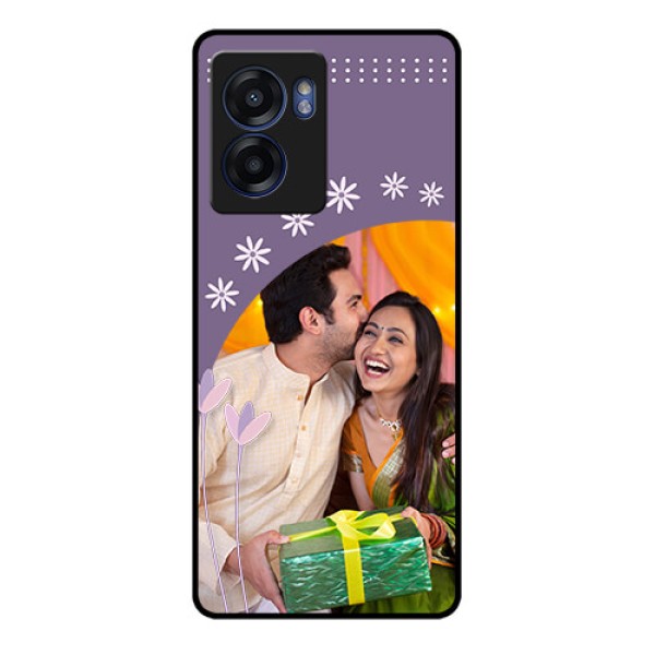 Realme Narzo 50 5G Custom Glass Mobile Case - Lavender flowers design Realme Narzo 50 5G Custom Glass Mobile Case - Lavender flowers design