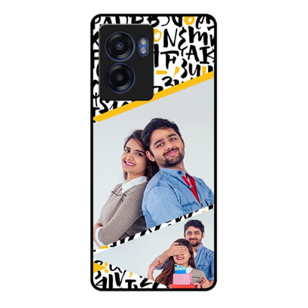 Realme Narzo 50 5G Custom Glass Mobile Case - Letters Pattern Design