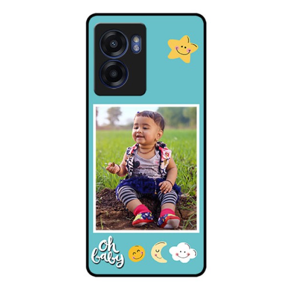 Realme Narzo 50 5G Personalized Glass Phone Case - Smiley Kids Stars Design Realme Narzo 50 5G Personalized Glass Phone Case - Smiley Kids Stars Design
