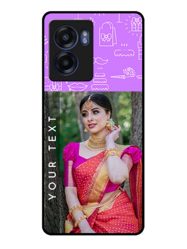 Custom Realme Narzo 50 5G Custom Glass Mobile Case - Birthday Icons Design