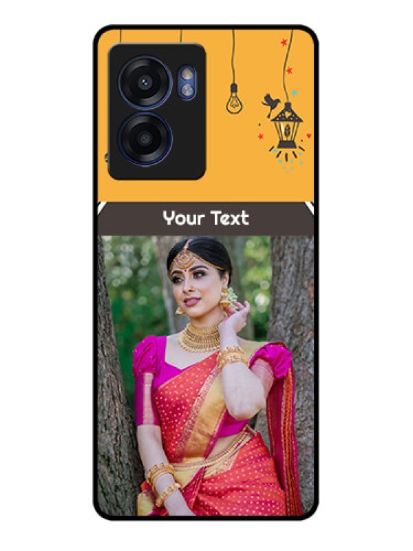 Custom Realme Narzo 50 5G Custom Glass Mobile Case - with Family Picture and Icons