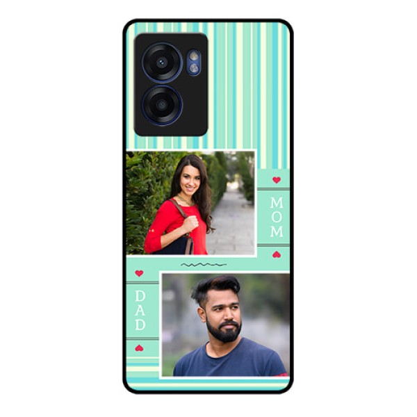 Realme Narzo 50 5G Custom Glass Phone Case - Mom & Dad Pic Design