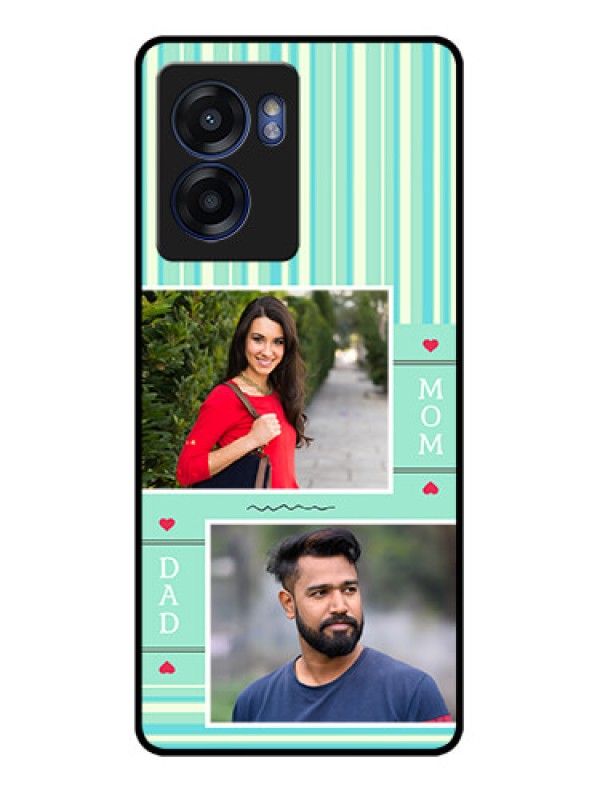 Custom Realme Narzo 50 5G Custom Glass Phone Case - Mom & Dad Pic Design
