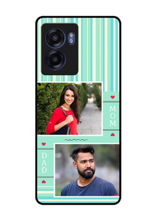 Realme Narzo 50 5G Custom Glass Phone Case - Mom & Dad Pic Design