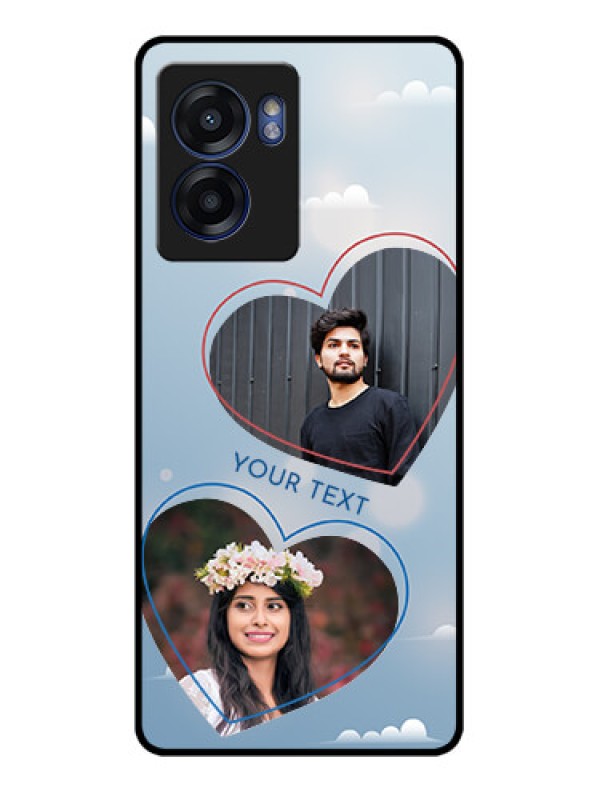 Custom Realme Narzo 50 5G Custom Glass Mobile Case - Blue Color Couple Design