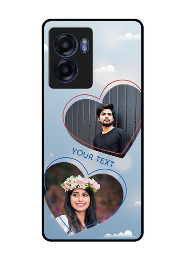 Realme Narzo 50 5G Custom Glass Mobile Case - Blue Color Couple Design