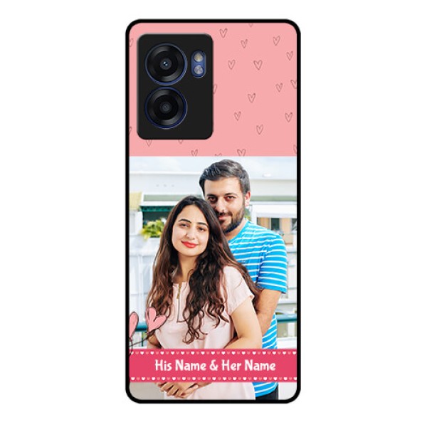 Realme Narzo 50 5G Personalized Glass Phone Case - Love Design Peach Color Realme Narzo 50 5G Personalized Glass Phone Case - Love Design Peach Color