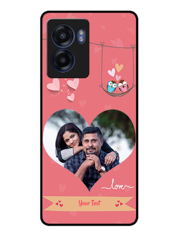 Custom Realme Narzo 50 5G Personalized Glass Phone Case - Peach Color Love Design