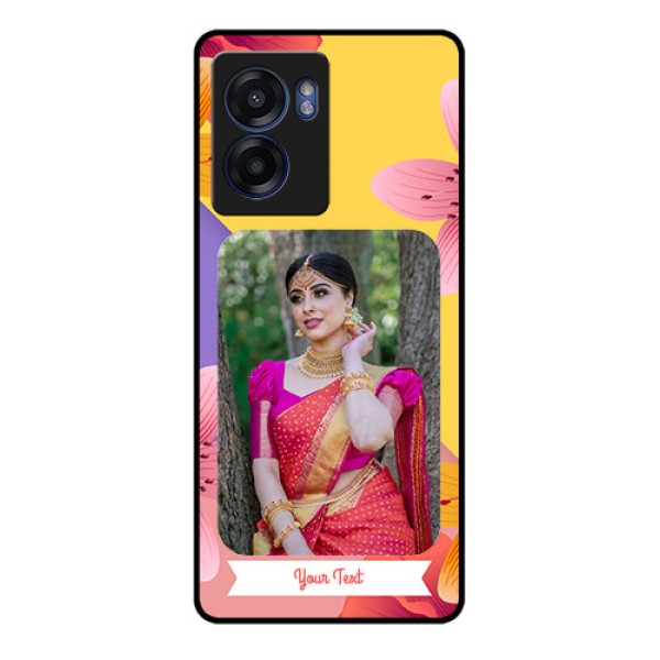 Realme Narzo 50 5G Custom Glass Mobile Case - 3 Image With Vintage Floral Design Realme Narzo 50 5G Custom Glass Mobile Case - 3 Image With Vintage Floral Design