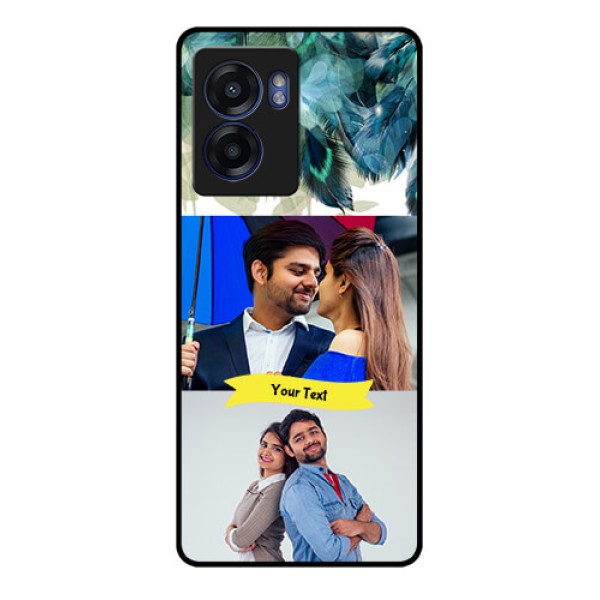 Realme Narzo 50 5G Personalized Glass Phone Case - Image with Boho Peacock Feather Design Realme Narzo 50 5G Personalized Glass Phone Case - Image with Boho Peacock Feather Design